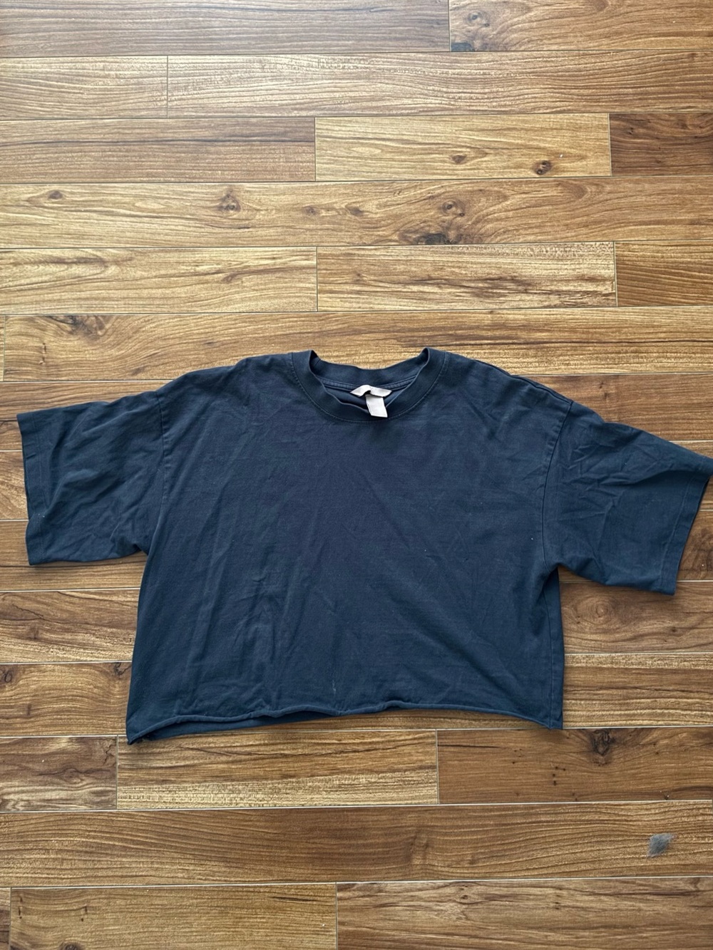 H&M Dark Grey Cropped Boxy Tee / Size Small